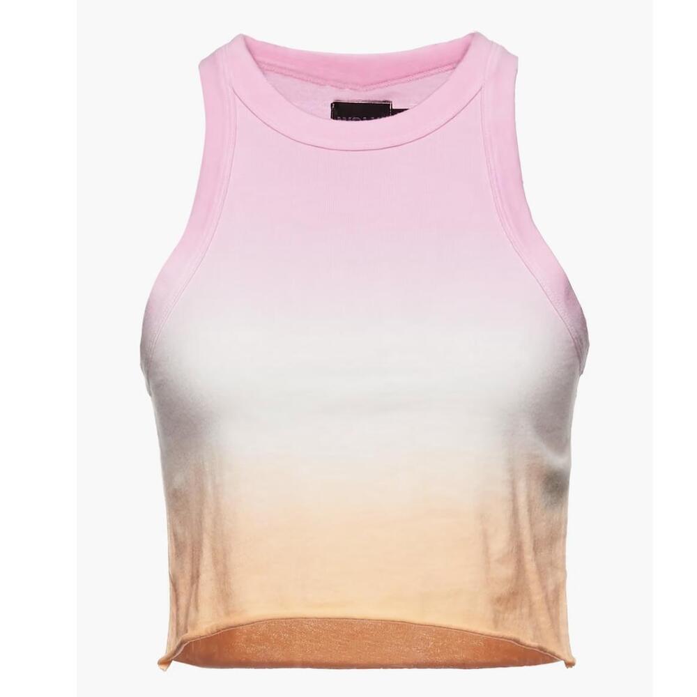 The Rivington Weekend cropped dégradé organic cotton-jersey tank
